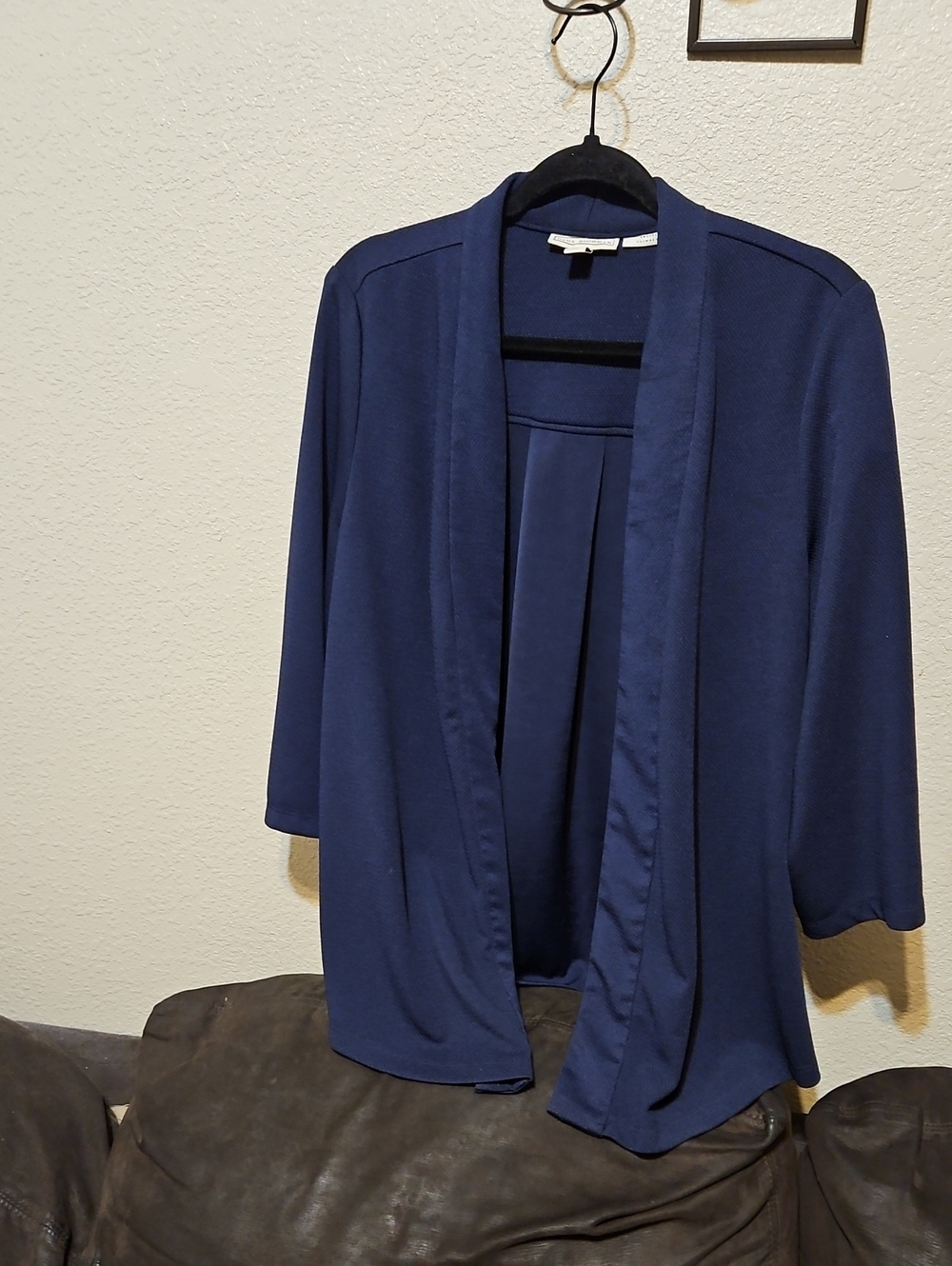 Navy Open-Front Women's Sweater Cardigan